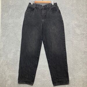 Good American 90s Loose‎ Fit High Rise Straight Jeans Women 6 / 28 Baggy Black